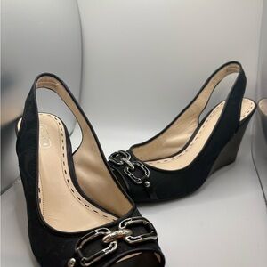 Coach Black Wedge Heels